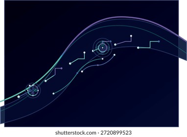 Dynamic diagonal abstract illustration with flowing digital circuitry and neural connections, symbolizing movement, data transfer, and futuristic energy.