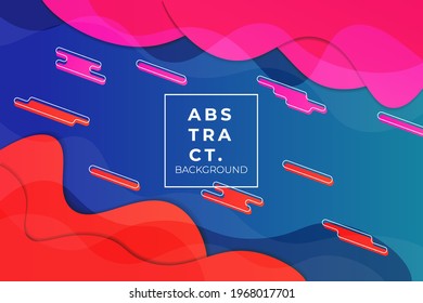 Resumen diagonal dinámico Forma de fluido superpuesta púrpura y naranja con fondo azul