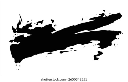 Dynamic diagonal paint splash. Expressive and chaotic hand-drawn grunge brush stroke illustration.