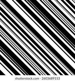 Dynamic diagonal stripes in black and white create a bold, graphic pattern.  Perfect for backgrounds, website design, or textile prints, this image conveys energy and movement.