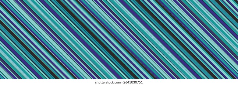 Dynamic diagonal stripes in cool teal, blue, and black create a vibrant, modern pattern.  Perfect for backgrounds, website banners, textiles, or any design needing a sleek, contemporary feel.