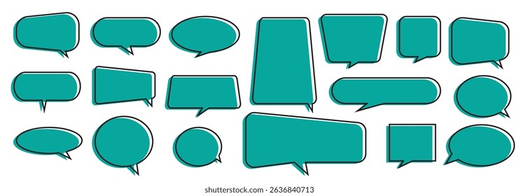 Dynamic Dialogue Speech Bubbles for Creative Conversations . Speech bubble comic buttons for web design. Speech bubble collection.  Illustration . 