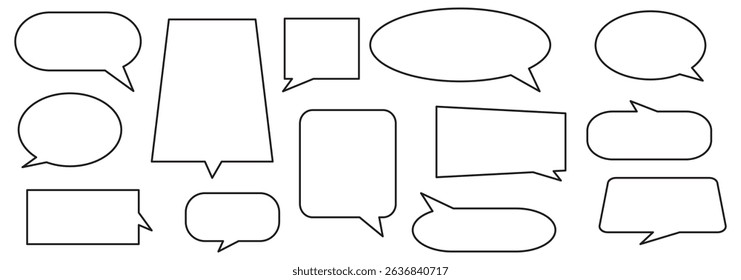 Dynamic Dialogue Speech Bubbles for Creative Conversations . Speech bubble comic buttons for web design. Speech bubble collection.  Illustration . 