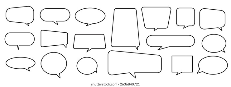 Dynamic Dialogue Speech Bubbles for Creative Conversations . Speech bubble comic buttons for web design. Speech bubble collection.  Illustration . 