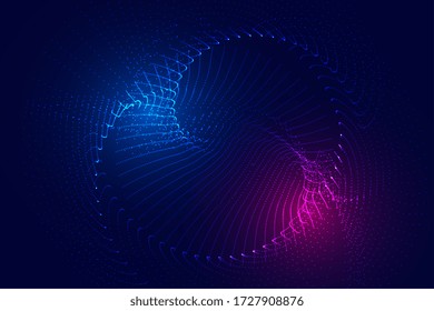 dynamic digital particles background with glowing lights