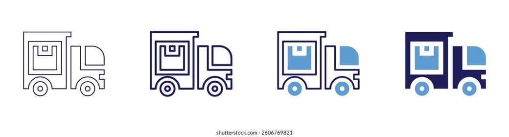 Dynamic dispatch icon in 4 different styles. Thin Line, Line, Bold Line, Duotone. Duotone style. Editable stroke.