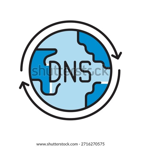dynamic dns service black line icon. Vector isolated element.Editable stroke