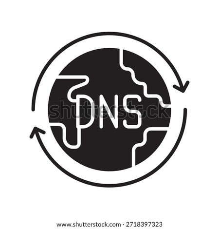 dynamic dns service black line icon. Vector isolated element.Editable stroke