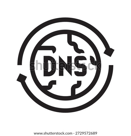 dynamic dns service black line icon. Vector isolated element. Minimal clean icons for apps and websites.
