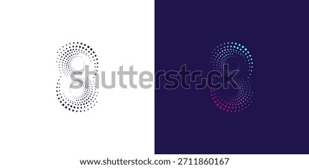 Dynamic Dotted Number 8 Logo Concept