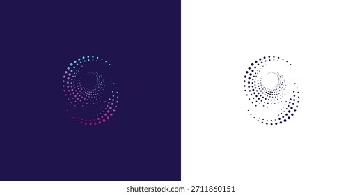 Concepto de logotipo dinámico punteado número 9