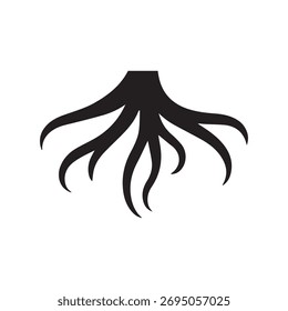 Dynamic downward branching root showcasing strength stability and motion