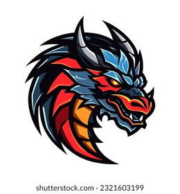 A dynamic dragon logo vector clip art illustration, showcasing fluid lines and bold colors, guaranteed to make your designs stand out and leave a lasting impression