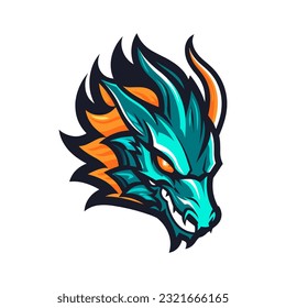 A dynamic dragon logo vector clip art illustration, showcasing fluid lines and bold colors, guaranteed to make your designs stand out and leave a lasting impression