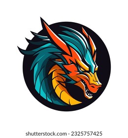 A dynamic dragon logo vector clip art illustration, showcasing fluid lines and bold colors, guaranteed to make your designs stand out and leave a lasting impression