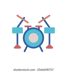 Dynamic Drum Set Illustration for Music