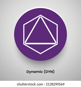 Dynamic (DYN) Crypto currency logo and symbol icons vector template. Can be used as stickers, badges, buttons and emblems for virtual digital money technology concept