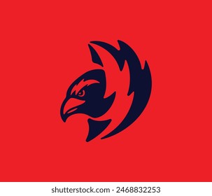 Dynamic Eagle Head Logo, Modern and Bold Design