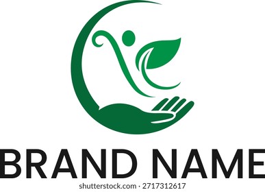 Icono dinámico de la persona respetuosa del medio ambiente que representa la vitalidad natural y el crecimiento orgánico