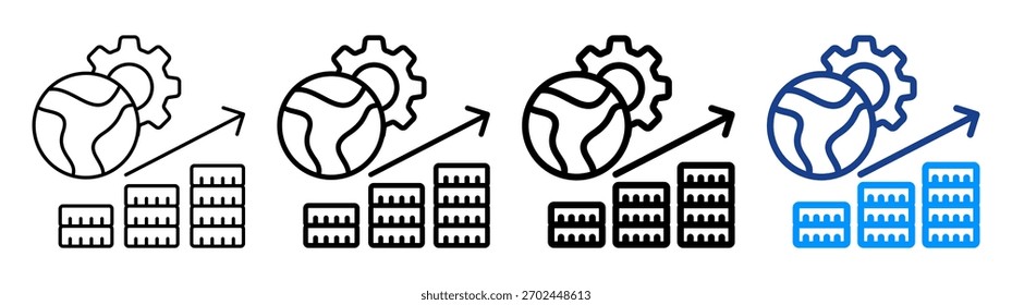 Conjunto de Coleções de Outlines Diferentes de Ícones Econômicos Dinâmicos