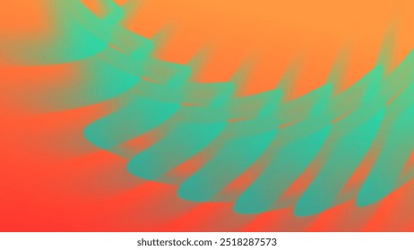 Dynamic effect green and orange colour pattern abstract texture banner background