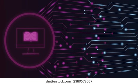 Dynamic e-learning illustration background, ideal for e-learning and educational technology projects.