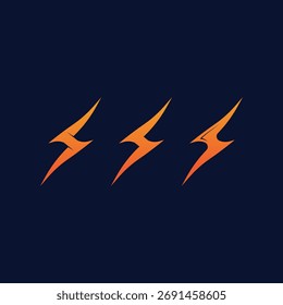 Dynamic Electric Flash Icon with Bolt Shape Representing Energy and Fast Movement