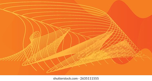 A dynamic and elegant orange abstract background with thin flowing lines, creating a sense of fluidity and motion. This vibrant and modern design is perfect for branding, digital art,gradient.