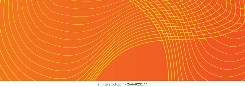 A dynamic and elegant orange abstract background with thin flowing lines, creating a sense of fluidity and motion