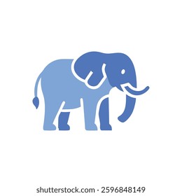 Dynamic elephant icon designed for wildlife themes.