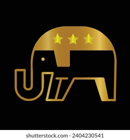 A dynamic elephant logo, symbolizing strength and grace. Versatile and design applications, strong and memorable visual identity. Vector Illustration.
