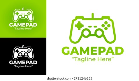 Un emblema dinámico que representa una acción de juego de ritmo rápido con formas de controlador estilizadas para una identidad de juego competitiva.