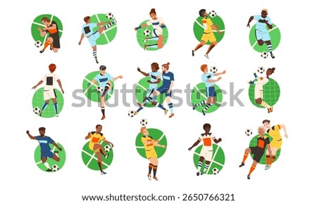 Dynamic and Engaging Soccer Illustrations Featuring Talented Female Players Taking Action