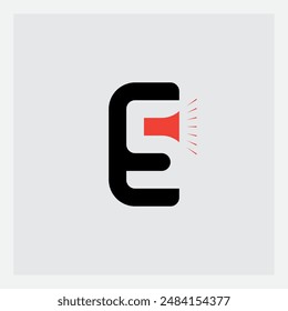 Dynamic 'ES' Logo with Integrated Speaker Icon: Bold Marketing Concept. Sleek Design for Communication Brands. Versatile Symbol for Media, PR, or Tech Companies. Modern, Minimalist Approach. E5 logo.