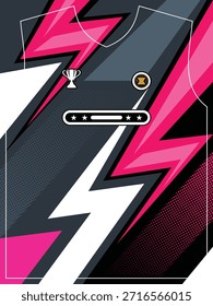 Dinâmico Esports Jersey Design com Raios e Ícone de Troféu