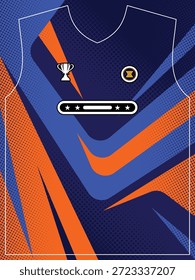 Plantilla dinámica del jersey de los deportes electrónicos con diseño azul y naranja Abstractas