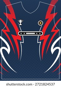 Plantilla dinámica de Jersey Esports con gráficos Lightning y emblemas de Equipo