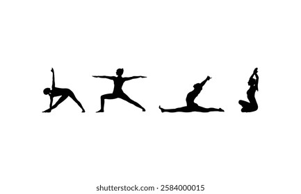 Dynamic Exercise Silhouettes for Fitness and Training Projects.