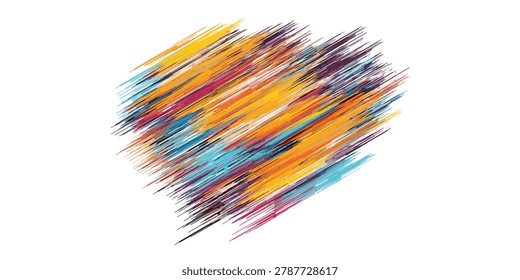 A dynamic explosion of colorful brush strokes, creating an abstract pattern with a sense of movement and energy.