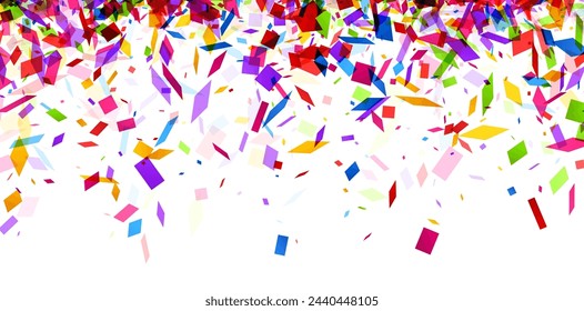 A dynamic explosion of colorful confetti creates a joyful and festive atmosphere, perfect for celebrations and special occasions