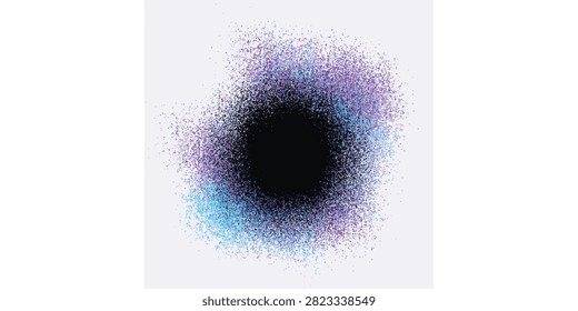 Dynamic explosion of colorful dust particles radiating outward in a vivid, energetic display.
