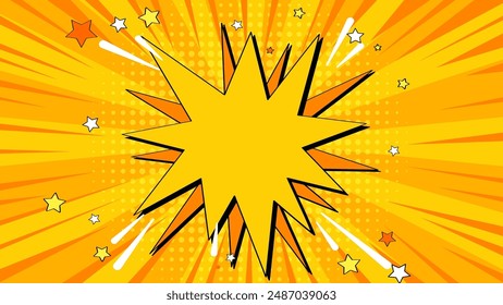 Dynamic explosion with stars and rays