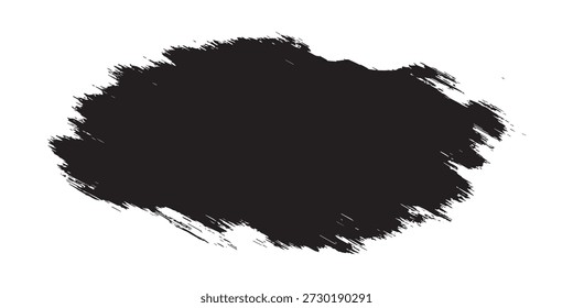 A dynamic and expressive black ink brush stroke creates an abstract texture, perfect for artistic and graphic design projects.