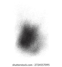 A dynamic and expressive black ink splatter creates an abstract form against a pristine white background, showcasing texture and movement.
