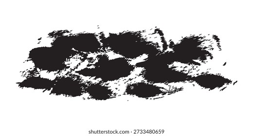 A dynamic and expressive black paint stroke creates an abstract texture, showcasing a raw and artistic feel against a clean white background.