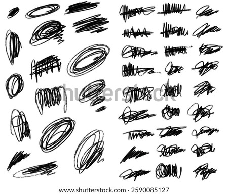 A dynamic and expressive scribble-style illustration featuring freehand strokes, chaotic lines, and spontaneous patterns. 