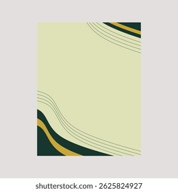 Dynamic and eye-catching annual report cover template with strong diagonal lines and geometric layering in green and gold tones. The simplified version offers better white space and visual balance.