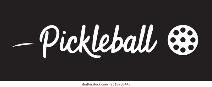 Fonte manuscrita dinâmica e atraente para Pickleball. Adequado para logotipos, publicidade, design de t-shirt, moletons, acessórios, adesivos, etc ilustração de vetor