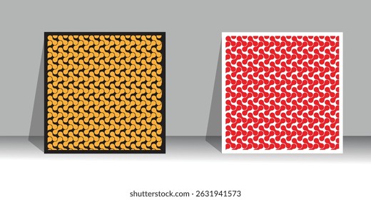Dynamic and eye-catching, this vector file presents a collection of abstract patterned backgrounds showcasing a seamless arrangement of decorative repeating rounded shapes. The design features a bold 