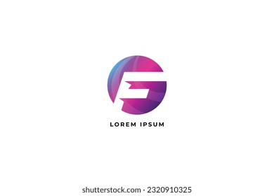 dynamic F circular gradient letter brand design modern style creative wordmark design typography illustration, f modern lofo, f gradient logo